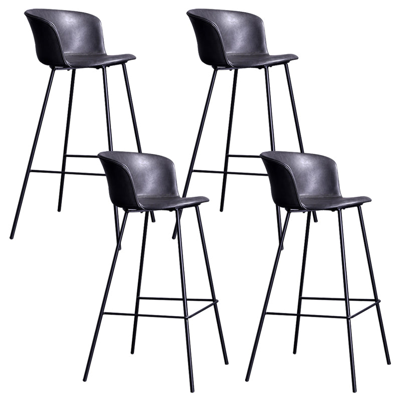Modern Bar-stool Bucket Seat Counter Bar Stool with Metal Legs for Home Use Black-Gray 4 Piece Set Bar Stool(30"H) Clearhalo 'Bar Furniture' 'Bar Stools' 'bar_stools' 'furn' 'furn_bar_stools' 'Furniture' 'Kitchen & Dining Furniture' 6222513