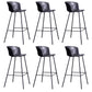 Modern Bar-stool Bucket Seat Counter Bar Stool with Metal Legs for Home Use Black-Gray 6 Piece Set Bar Stool(30"H) Clearhalo 'Bar Furniture' 'Bar Stools' 'bar_stools' 'furn' 'furn_bar_stools' 'Furniture' 'Kitchen & Dining Furniture' 6222514