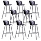 Modern Bar-stool Bucket Seat Counter Bar Stool with Metal Legs for Home Use Black-Gray 8 Piece Set Bar Stool(30"H) Clearhalo 'Bar Furniture' 'Bar Stools' 'bar_stools' 'furn' 'furn_bar_stools' 'Furniture' 'Kitchen & Dining Furniture' 6222515