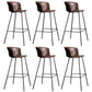 Modern Bar-stool Bucket Seat Counter Bar Stool with Metal Legs for Home Use Dark Khaki 6 Piece Set Bar Stool(30"H) Clearhalo 'Bar Furniture' 'Bar Stools' 'bar_stools' 'furn' 'furn_bar_stools' 'Furniture' 'Kitchen & Dining Furniture' 6222522