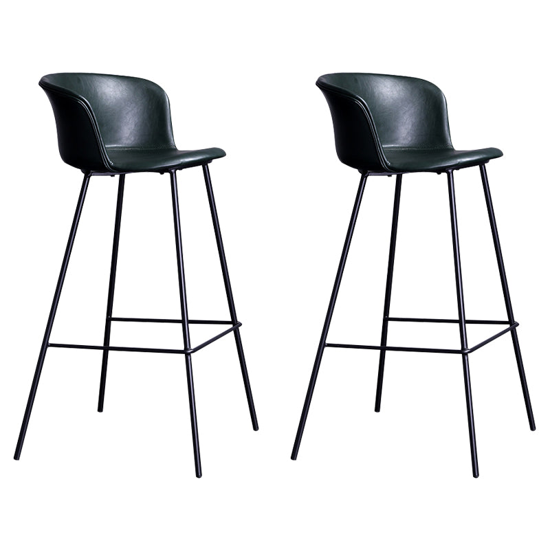 Modern Bar-stool Bucket Seat Counter Bar Stool with Metal Legs for Home Use Blackish Green 2 Piece Set Counter Stool(26"H) Clearhalo 'Bar Furniture' 'Bar Stools' 'bar_stools' 'furn' 'furn_bar_stools' 'Furniture' 'Kitchen & Dining Furniture' 6222524