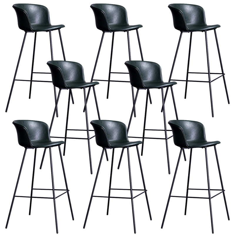 Modern Bar-stool Bucket Seat Counter Bar Stool with Metal Legs for Home Use Blackish Green 8 Piece Set Counter Stool(26"H) Clearhalo 'Bar Furniture' 'Bar Stools' 'bar_stools' 'furn' 'furn_bar_stools' 'Furniture' 'Kitchen & Dining Furniture' 6222527