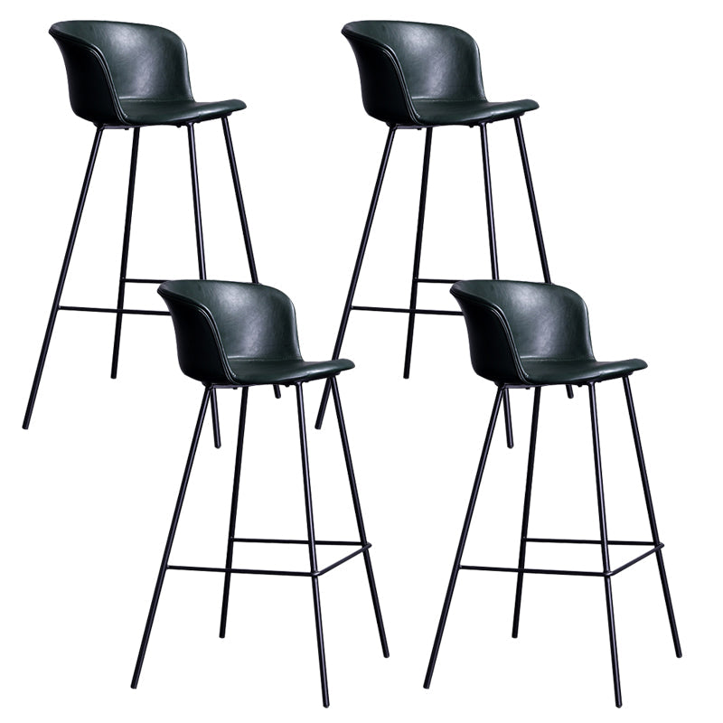 Modern Bar-stool Bucket Seat Counter Bar Stool with Metal Legs for Home Use Blackish Green 4 Piece Set Bar Stool(30"H) Clearhalo 'Bar Furniture' 'Bar Stools' 'bar_stools' 'furn' 'furn_bar_stools' 'Furniture' 'Kitchen & Dining Furniture' 6222529