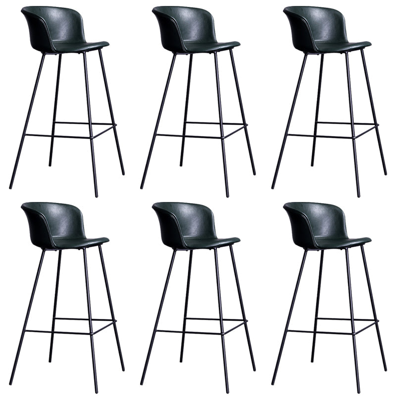 Modern Bar-stool Bucket Seat Counter Bar Stool with Metal Legs for Home Use Blackish Green 6 Piece Set Bar Stool(30"H) Clearhalo 'Bar Furniture' 'Bar Stools' 'bar_stools' 'furn' 'furn_bar_stools' 'Furniture' 'Kitchen & Dining Furniture' 6222530