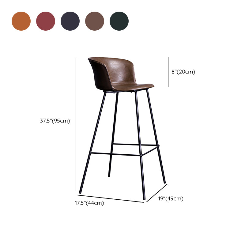 Modern Bar-stool Bucket Seat Counter Bar Stool with Metal Legs for Home Use Clearhalo 'Bar Furniture' 'Bar Stools' 'bar_stools' 'furn' 'furn_bar_stools' 'Furniture' 'Kitchen & Dining Furniture' 6222533