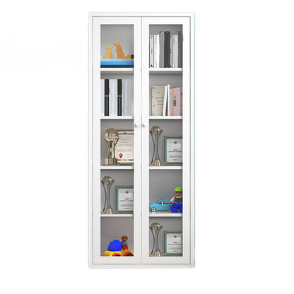 Modern Display Stand Steel Display Cabinet with Adjustable Interior Shelves White Clearhalo 'Display & China Cabinets' 'display_china_cabinets' 'furn' 'furn_display_china_cabinets' 'Furniture' 'Kitchen & Dining Furniture' 6222544