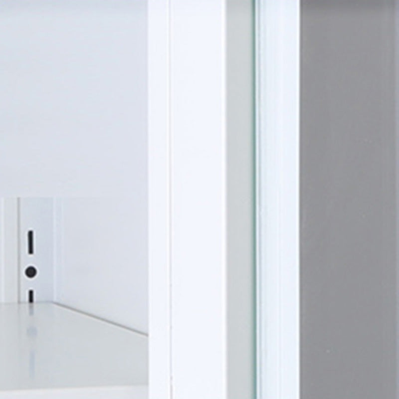 Modern Display Stand Steel Display Cabinet with Adjustable Interior Shelves Clearhalo 'Display & China Cabinets' 'display_china_cabinets' 'furn' 'furn_display_china_cabinets' 'Furniture' 'Kitchen & Dining Furniture' 6222552