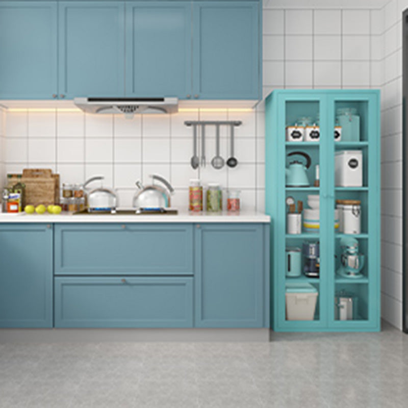 Modern Display Stand Steel Display Cabinet with Adjustable Interior Shelves Clearhalo 'Display & China Cabinets' 'display_china_cabinets' 'furn' 'furn_display_china_cabinets' 'Furniture' 'Kitchen & Dining Furniture' 6222556