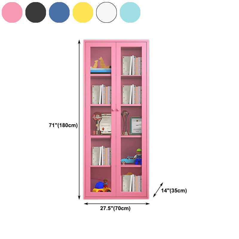 Modern Display Stand Steel Display Cabinet with Adjustable Interior Shelves Clearhalo 'Display & China Cabinets' 'display_china_cabinets' 'furn' 'furn_display_china_cabinets' 'Furniture' 'Kitchen & Dining Furniture' 6222557