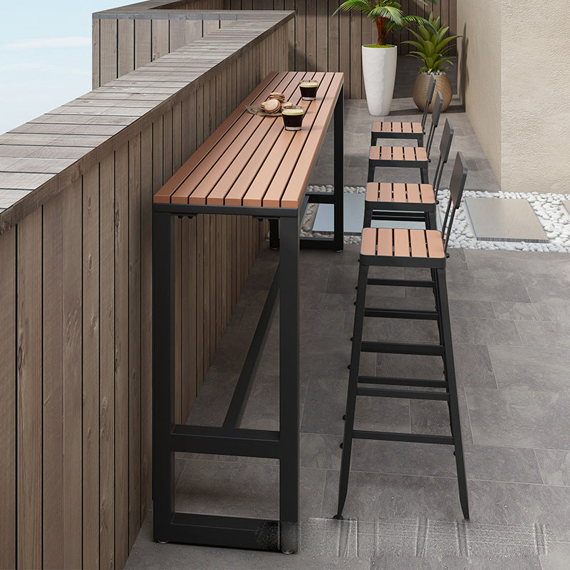 Contemporary Reclaimed Wood Bar Table Set 1/2/5 Pieces Counter Table Clearhalo 'Bar Furniture' 'furn' 'furn_home_bar_bar_sets' 'Furniture' 'Home Bars & Bar Sets' 'home_bar_bar_sets' 'Kitchen & Dining Furniture' 6222582