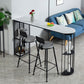 Glam Table and Stool Set Oval 1/2/3 Pieces Bar Pub Table Set 3 Pieces: Black Table, 2 Black-Gray Stools Clearhalo 'Bar Furniture' 'furn' 'furn_home_bar_bar_sets' 'Furniture' 'Home Bars & Bar Sets' 'home_bar_bar_sets' 'Kitchen & Dining Furniture' 6222622