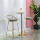 Glam Style Fixed Bar Table Set 1/3 Pieces Faux Marble Counter Table Set 3 Pieces: Table, 2 Stools Clearhalo 'Bar Furniture' 'furn' 'furn_home_bar_bar_sets' 'Furniture' 'Home Bars & Bar Sets' 'home_bar_bar_sets' 'Kitchen & Dining Furniture' 6222692