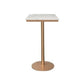 Glam Style Fixed Bar Table Set 1/3 Pieces Faux Marble Counter Table Set White-Gold 22"L x 22"W Clearhalo 'Bar Furniture' 'furn' 'furn_home_bar_bar_sets' 'Furniture' 'Home Bars & Bar Sets' 'home_bar_bar_sets' 'Kitchen & Dining Furniture' 6222694