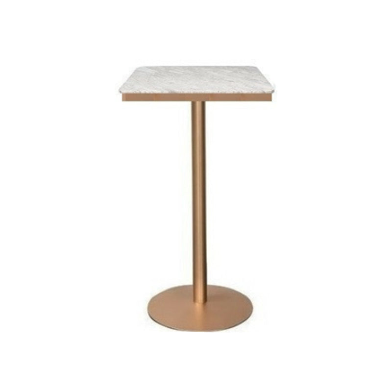 Glam Style Fixed Bar Table Set 1/3 Pieces Faux Marble Counter Table Set White-Gold 22"L x 22"W Clearhalo 'Bar Furniture' 'furn' 'furn_home_bar_bar_sets' 'Furniture' 'Home Bars & Bar Sets' 'home_bar_bar_sets' 'Kitchen & Dining Furniture' 6222694