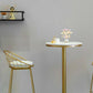 Glam Style Fixed Bar Table Set 1/3 Pieces Faux Marble Counter Table Set Clearhalo 'Bar Furniture' 'furn' 'furn_home_bar_bar_sets' 'Furniture' 'Home Bars & Bar Sets' 'home_bar_bar_sets' 'Kitchen & Dining Furniture' 6222699
