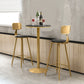 Metal Contemporary Pub Table Set 1/2/3/4 Pieces Bar Set with Upholstered Stools