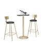 Glam Style Bar Table Set 1/2/3 Pieces Bar Table with Metal Stools 3 Pieces: Table, 2 Stools Clearhalo 'Bar Furniture' 'furn' 'furn_home_bar_bar_sets' 'Furniture' 'Home Bars & Bar Sets' 'home_bar_bar_sets' 'Kitchen & Dining Furniture' 6222808