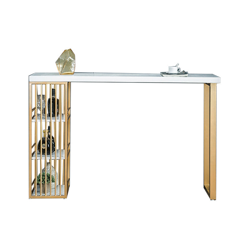 Glam Bar Table Set 1/3 Pieces Rectangle Wood Counter Table with Stools White 71"L x 16"W Clearhalo 'Bar Furniture' 'furn' 'furn_home_bar_bar_sets' 'Furniture' 'Home Bars & Bar Sets' 'home_bar_bar_sets' 'Kitchen & Dining Furniture' 6222844