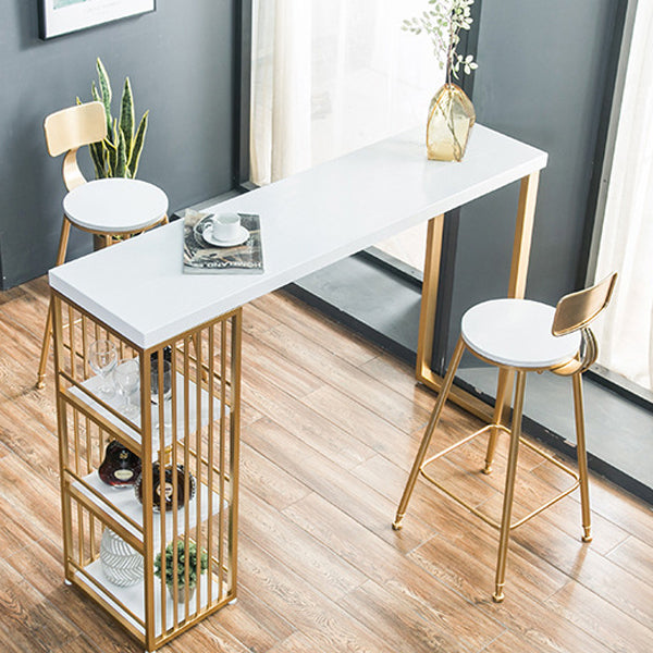 Glam Bar Table Set 1/3 Pieces Rectangle Wood Counter Table with Stools Clearhalo 'Bar Furniture' 'furn' 'furn_home_bar_bar_sets' 'Furniture' 'Home Bars & Bar Sets' 'home_bar_bar_sets' 'Kitchen & Dining Furniture' 6222850