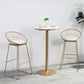 Industrial Round Pub Table Set 1/3 Pieces White and Gold Bar Table Set