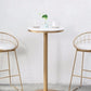 Industrial Round Pub Table Set 1/3 Pieces White and Gold Bar Table Set