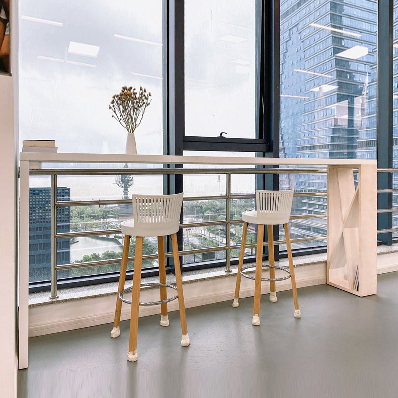 White Table and Stool Set 1/2/3 Pieces Modern Bar Table and Stools Clearhalo 'Bar Furniture' 'furn' 'furn_home_bar_bar_sets' 'Furniture' 'Home Bars & Bar Sets' 'home_bar_bar_sets' 'Kitchen & Dining Furniture' 6222877