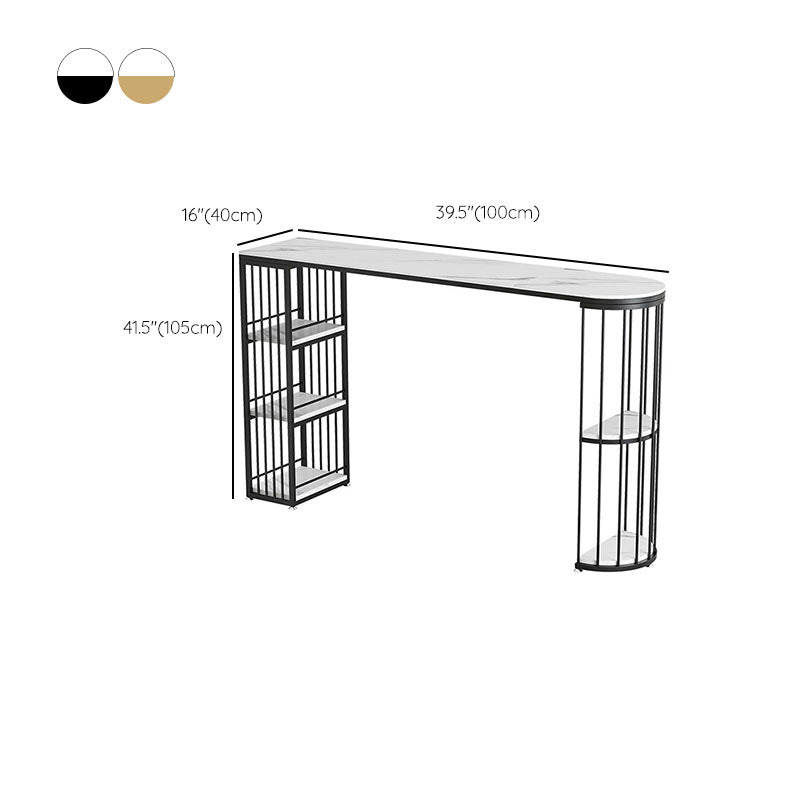 Industrial Style Bar Table Set 1/3 Pieces Stone Fixed Counter Table Set Clearhalo 'Bar Furniture' 'furn' 'furn_home_bar_bar_sets' 'Furniture' 'Home Bars & Bar Sets' 'home_bar_bar_sets' 'Kitchen & Dining Furniture' 6222911