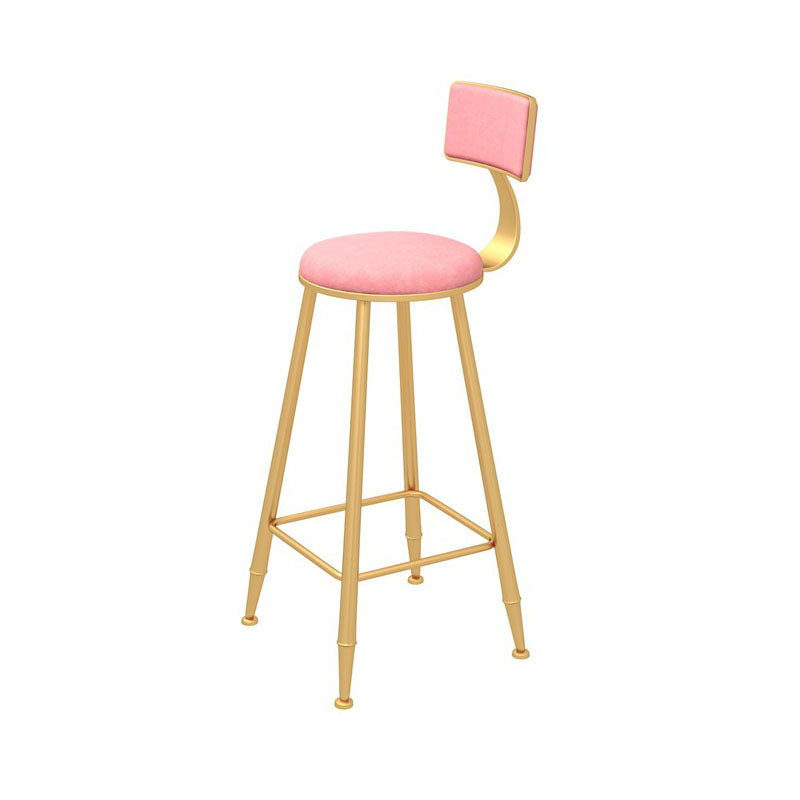 Glam Rectangle Bar Table Set 1/3/5 Pieces Faux Marble Counter Table Set for Dining Room Pink 30"H Stool (Single) Clearhalo 'Bar Furniture' 'furn' 'furn_home_bar_bar_sets' 'Furniture' 'Home Bars & Bar Sets' 'home_bar_bar_sets' 'Kitchen & Dining Furniture' 6222960