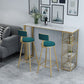 Glam Rectangle Bar Table Set 1/3/5 Pieces Faux Marble Counter Table Set for Dining Room 3 Pieces: White Table, 2 Green Stools Clearhalo 'Bar Furniture' 'furn' 'furn_home_bar_bar_sets' 'Furniture' 'Home Bars & Bar Sets' 'home_bar_bar_sets' 'Kitchen & Dining Furniture' 6222963