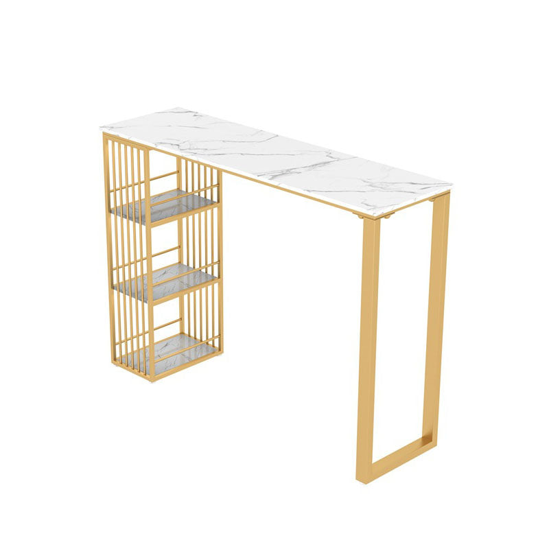 Glam Rectangle Bar Table Set 1/3/5 Pieces Faux Marble Counter Table Set for Dining Room Clearhalo 'Bar Furniture' 'furn' 'furn_home_bar_bar_sets' 'Furniture' 'Home Bars & Bar Sets' 'home_bar_bar_sets' 'Kitchen & Dining Furniture' 6222964