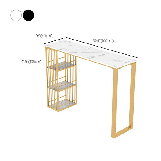 Glam Rectangle Bar Table Set 1/3/5 Pieces Faux Marble Counter Table Set for Dining Room Clearhalo 'Bar Furniture' 'furn' 'furn_home_bar_bar_sets' 'Furniture' 'Home Bars & Bar Sets' 'home_bar_bar_sets' 'Kitchen & Dining Furniture' 6222971
