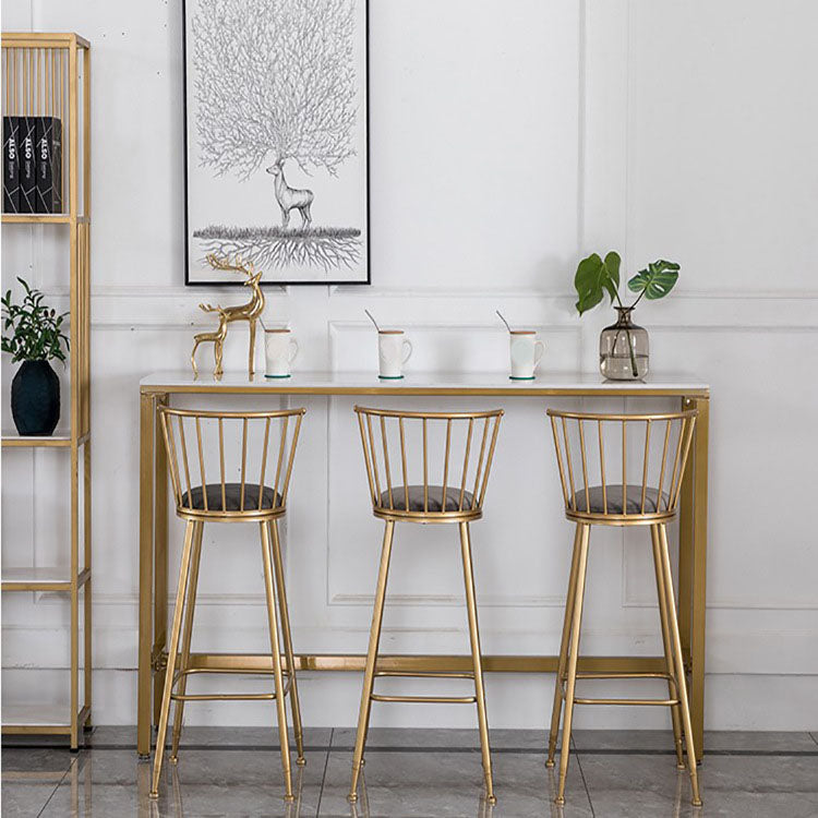 Glam Rectangle Bar Table Set 1/4/7 Pieces Faux Marble Fixed Counter Table Set Clearhalo 'Bar Furniture' 'furn' 'furn_home_bar_bar_sets' 'Furniture' 'Home Bars & Bar Sets' 'home_bar_bar_sets' 'Kitchen & Dining Furniture' 6222981