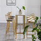 Glam Rectangle Bar Table Set 1/4/7 Pieces Faux Marble Fixed Counter Table Set Clearhalo 'Bar Furniture' 'furn' 'furn_home_bar_bar_sets' 'Furniture' 'Home Bars & Bar Sets' 'home_bar_bar_sets' 'Kitchen & Dining Furniture' 6222982