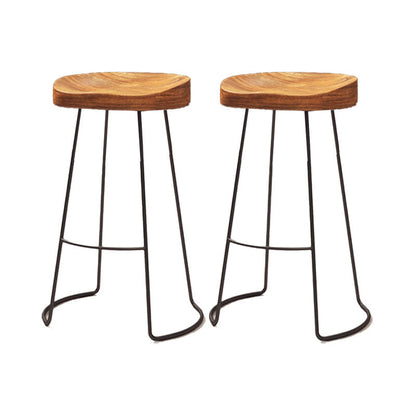 Industrial Style Bar Table Set 1/2/9 Pieces Rectangle Solid Wood Counter Set Wood 29"H Stools (Set of 2) Clearhalo 'Bar Furniture' 'furn' 'furn_home_bar_bar_sets' 'Furniture' 'Home Bars & Bar Sets' 'home_bar_bar_sets' 'Kitchen & Dining Furniture' 6223025