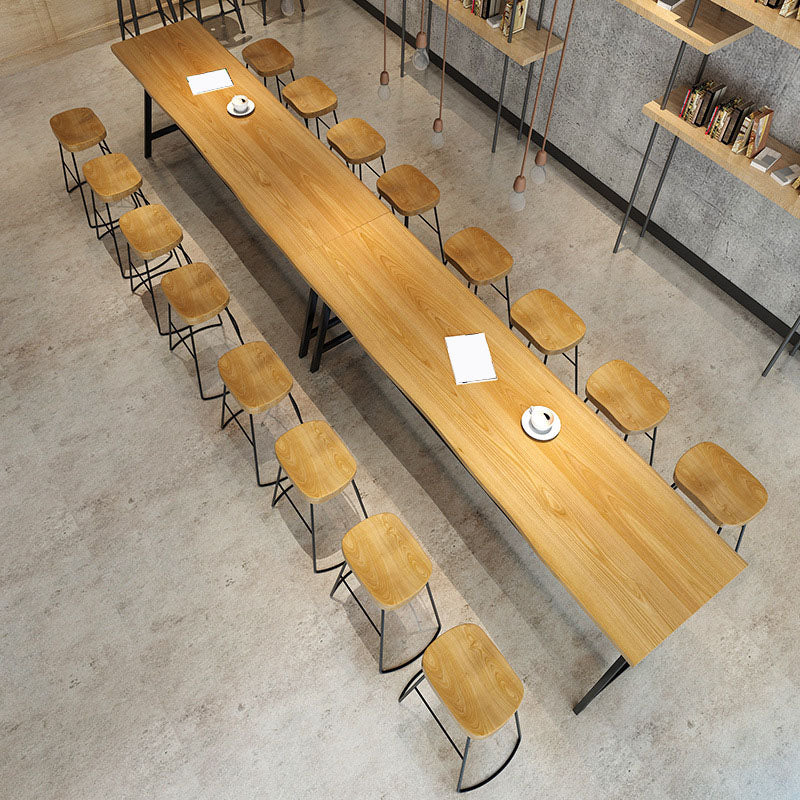 Industrial Style Bar Table Set 1/2/9 Pieces Rectangle Solid Wood Counter Set Clearhalo 'Bar Furniture' 'furn' 'furn_home_bar_bar_sets' 'Furniture' 'Home Bars & Bar Sets' 'home_bar_bar_sets' 'Kitchen & Dining Furniture' 6223033