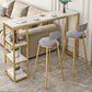 Glam Bar Stool and Table Set 1/2/3 Pieces Pub Table Set for Dining Room 3 Pieces: Table, 2 Gray Stools Clearhalo 'Bar Furniture' 'furn' 'furn_home_bar_bar_sets' 'Furniture' 'Home Bars & Bar Sets' 'home_bar_bar_sets' 'Kitchen & Dining Furniture' 6223096