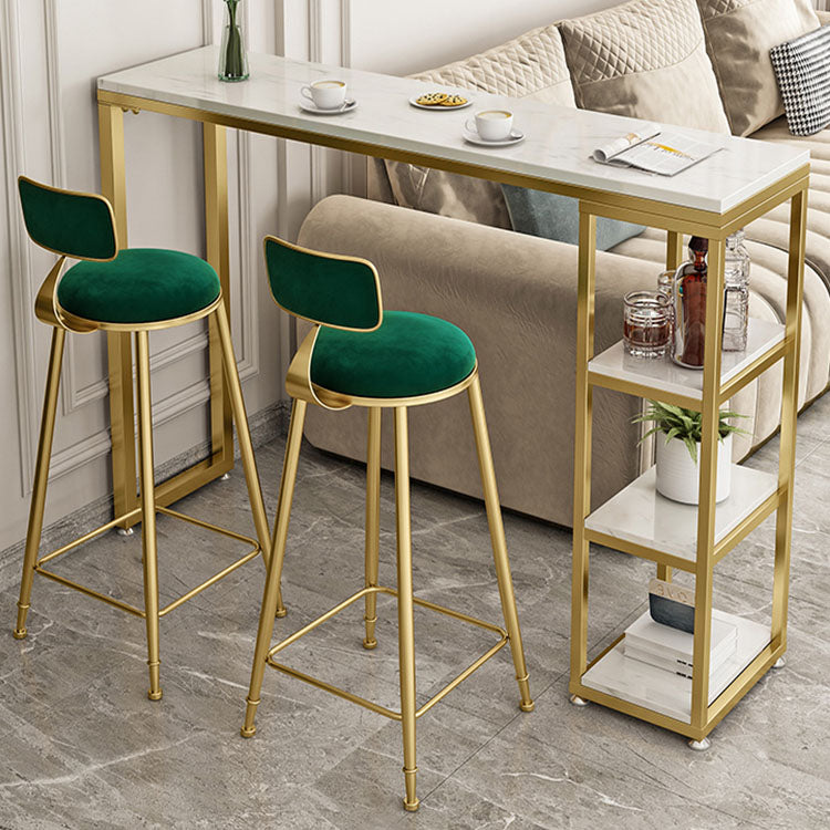 Glam Bar Stool and Table Set 1/2/3 Pieces Pub Table Set for Dining Room 3 Pieces: Table, 2 Green Stools Clearhalo 'Bar Furniture' 'furn' 'furn_home_bar_bar_sets' 'Furniture' 'Home Bars & Bar Sets' 'home_bar_bar_sets' 'Kitchen & Dining Furniture' 6223098