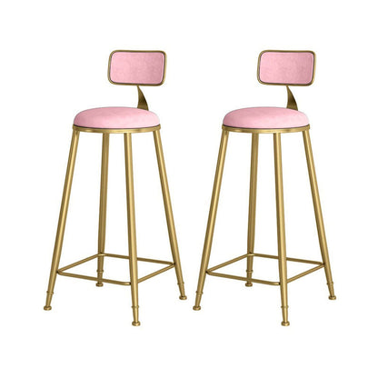 Glam Bar Stool and Table Set 1/2/3 Pieces Pub Table Set for Dining Room Pink 30"H Stools (Set of 2) Clearhalo 'Bar Furniture' 'furn' 'furn_home_bar_bar_sets' 'Furniture' 'Home Bars & Bar Sets' 'home_bar_bar_sets' 'Kitchen & Dining Furniture' 6223099