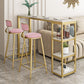 Glam Bar Stool and Table Set 1/2/3 Pieces Pub Table Set for Dining Room 3 Pieces: Table, 2 Pink Stools Clearhalo 'Bar Furniture' 'furn' 'furn_home_bar_bar_sets' 'Furniture' 'Home Bars & Bar Sets' 'home_bar_bar_sets' 'Kitchen & Dining Furniture' 6223100