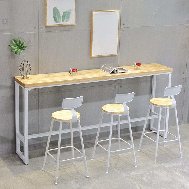 Industrial Bar Table Set 1/2/4/7 Pieces Solid Wood Counter Table Set for Indoor 4 Pieces: Table, 3 Stools Clearhalo 'Bar Furniture' 'furn' 'furn_home_bar_bar_sets' 'Furniture' 'Home Bars & Bar Sets' 'home_bar_bar_sets' 'Kitchen & Dining Furniture' 6223115