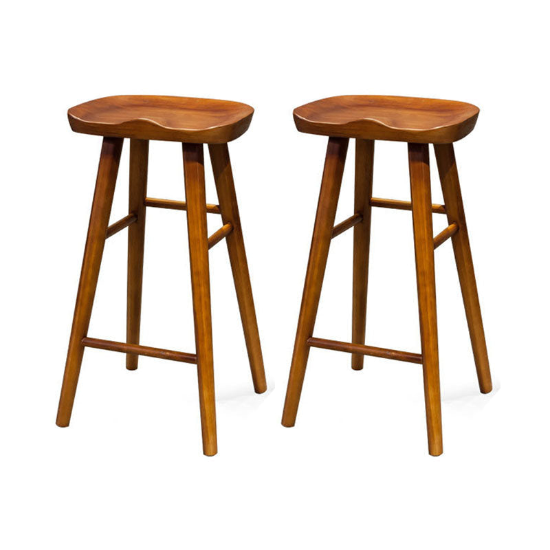 Modern Bar Table Set 1/2/4/7 Pieces Solid Wood Counter Table with Backless Stools Brown 30"H Stools (Set of 2) Clearhalo 'Bar Furniture' 'furn' 'furn_home_bar_bar_sets' 'Furniture' 'Home Bars & Bar Sets' 'home_bar_bar_sets' 'Kitchen & Dining Furniture' 6223143