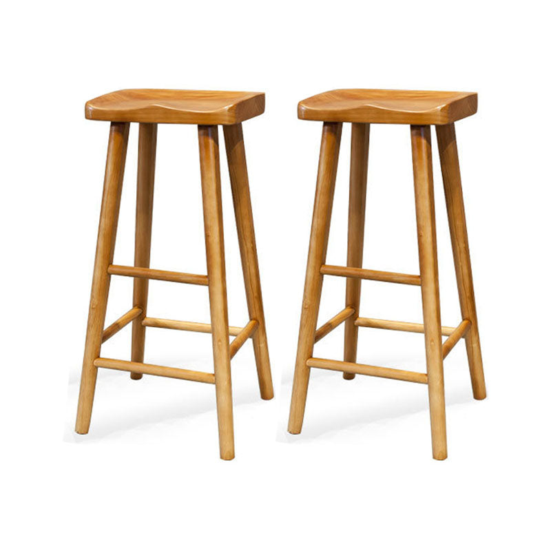 Modern Bar Table Set 1/2/4/7 Pieces Solid Wood Counter Table with Backless Stools Natural 29.5"H Stool (Set of 2) Clearhalo 'Bar Furniture' 'furn' 'furn_home_bar_bar_sets' 'Furniture' 'Home Bars & Bar Sets' 'home_bar_bar_sets' 'Kitchen & Dining Furniture' 6223145