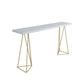 Solid Wood Bar Stool and Table Rectangular 1/3 Pieces Pub Table Set White Gold 86.6"L x 15.7"W Clearhalo 'Bar Furniture' 'furn' 'furn_home_bar_bar_sets' 'Furniture' 'Home Bars & Bar Sets' 'home_bar_bar_sets' 'Kitchen & Dining Furniture' 6223168