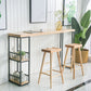 Mesa de bar fija estilo Glam, juego de mostrador rectangular de madera maciza de 1/3 piezas