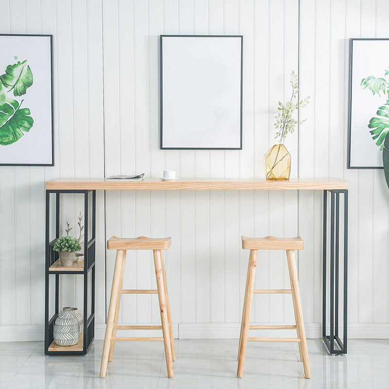 Mesa de bar fija estilo Glam, juego de mostrador rectangular de madera maciza de 1/3 piezas