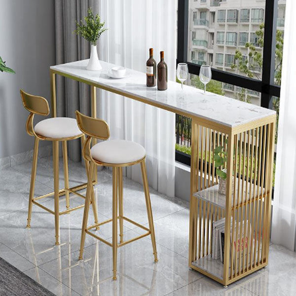 Juego de mesa de bar estilo Glam, juego de mostrador rectangular de mármol sintético de 1/3 piezas