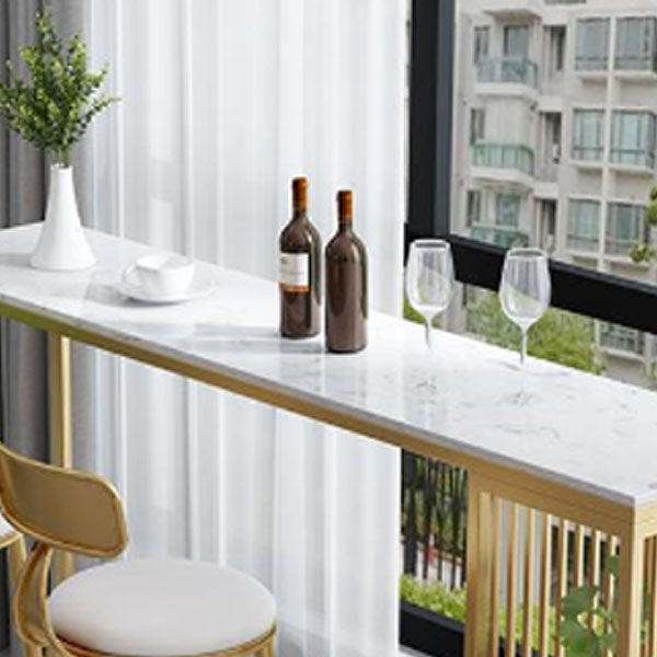 Juego de mesa de bar estilo Glam, juego de mostrador rectangular de mármol sintético de 1/3 piezas