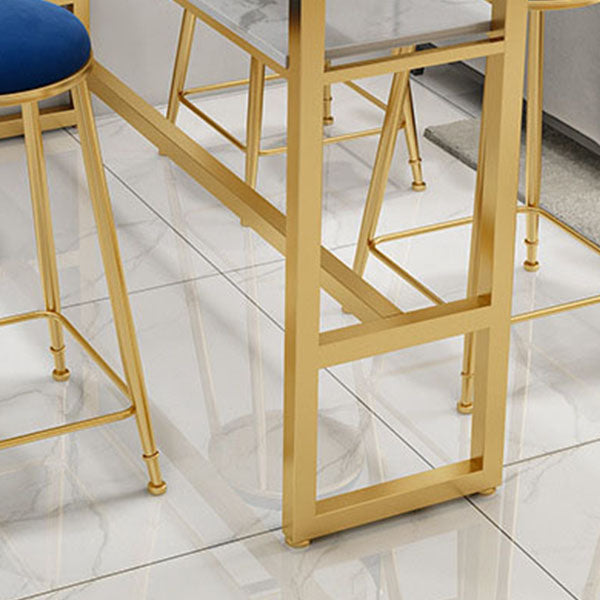 Glam Style Bar Table Set 1/5 Pieces Rectangle Faux Marble Counter Table Clearhalo 'Bar Furniture' 'furn' 'furn_home_bar_bar_sets' 'Furniture' 'Home Bars & Bar Sets' 'home_bar_bar_sets' 'Kitchen & Dining Furniture' 6223237