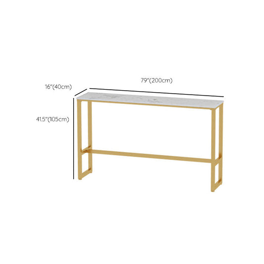 Glam Style Bar Table Set 1/5 Pieces Rectangle Faux Marble Counter Table
