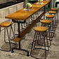 Industrial Style Bar Table 1/2/11 Pieces Rectangle Solid Wood Counter Set Clearhalo 'Bar Furniture' 'furn' 'furn_home_bar_bar_sets' 'Furniture' 'Home Bars & Bar Sets' 'home_bar_bar_sets' 'Kitchen & Dining Furniture' 6223259